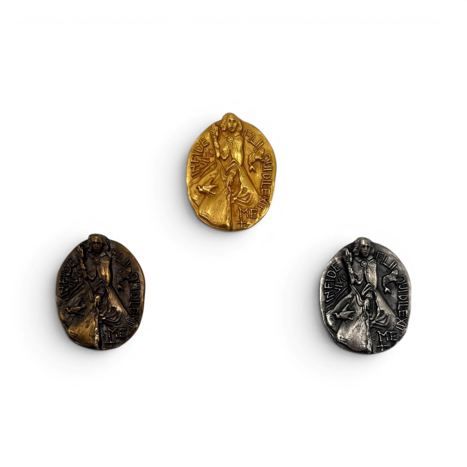 Medaglie di Paolo VI (Pont. Max), lotto di 3 esemplari in oro, argento e bronzo