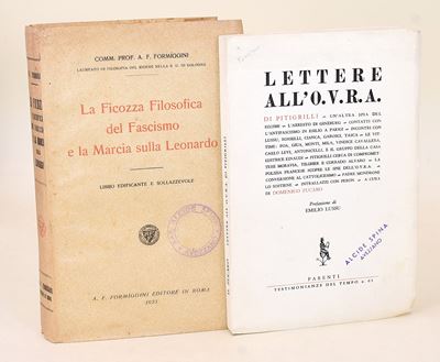 Formiggini A. F., La ficozza filosofica del fascismo (1923) con lettere all'O.V.R.A.