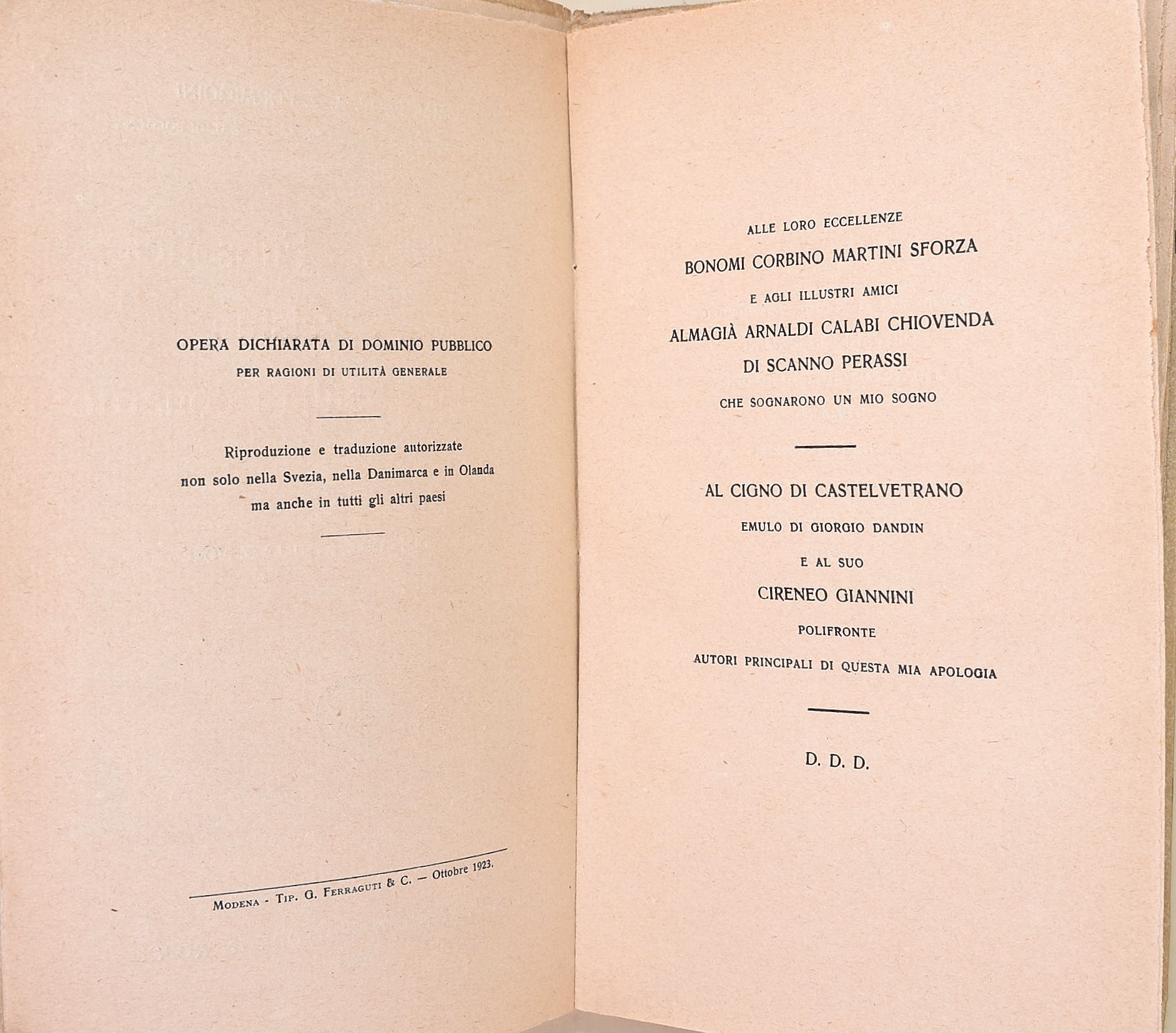 Formiggini A. F., La ficozza filosofica del fascismo (1923) con lettere all'O.V.R.A.