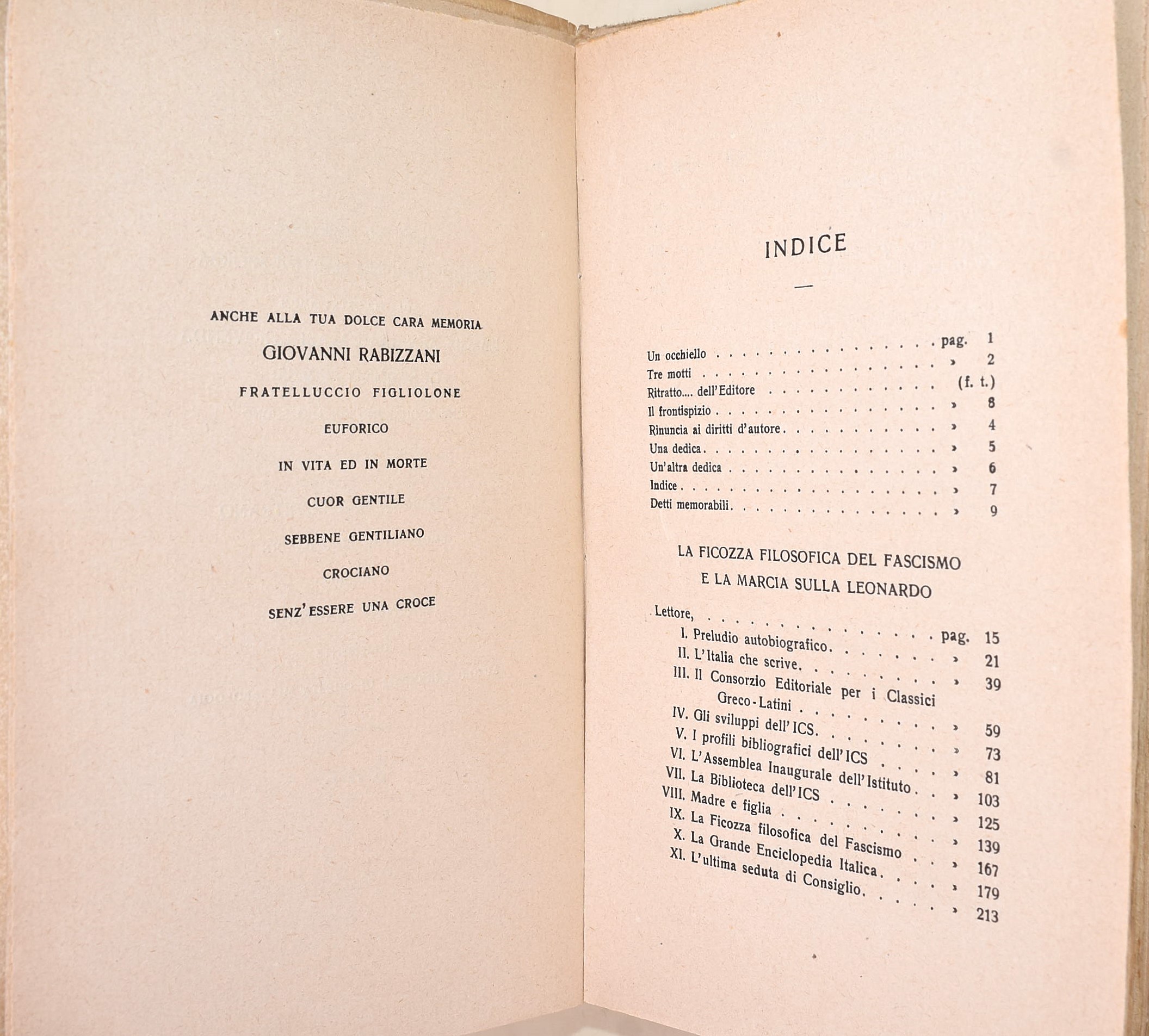 Formiggini A. F., La ficozza filosofica del fascismo (1923) con lettere all'O.V.R.A.