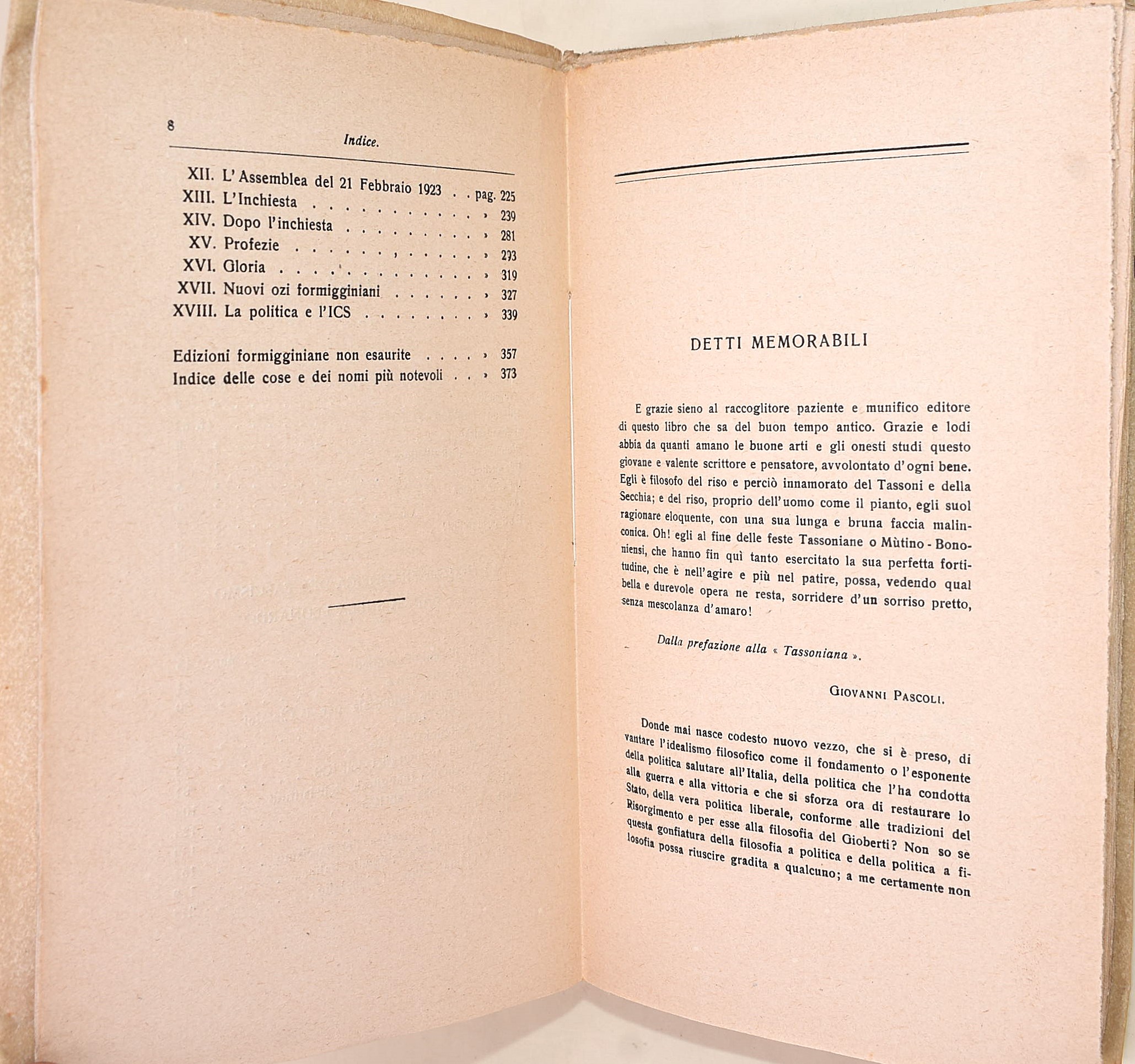Formiggini A. F., La ficozza filosofica del fascismo (1923) con lettere all'O.V.R.A.