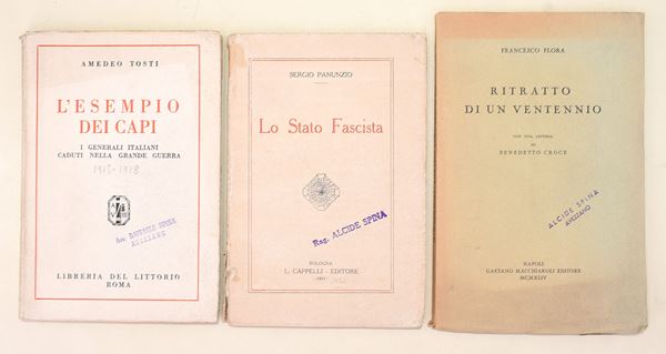 Tosti - Panunzio - Flora: 3 volumi sul Fascismo