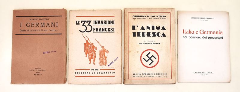 Niceforo, I Germani. Storia di un'idea e di una 'razza'; Curatulo, Italia e Germania nel pensiero...