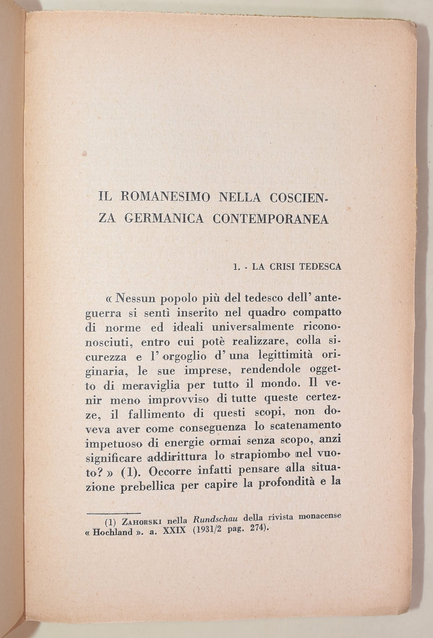 Bendiscioli, Mario - Moenius, Giorgio - Herwegen, Ildefonso - Wust, Pietro, Romanismo e Germanesi...