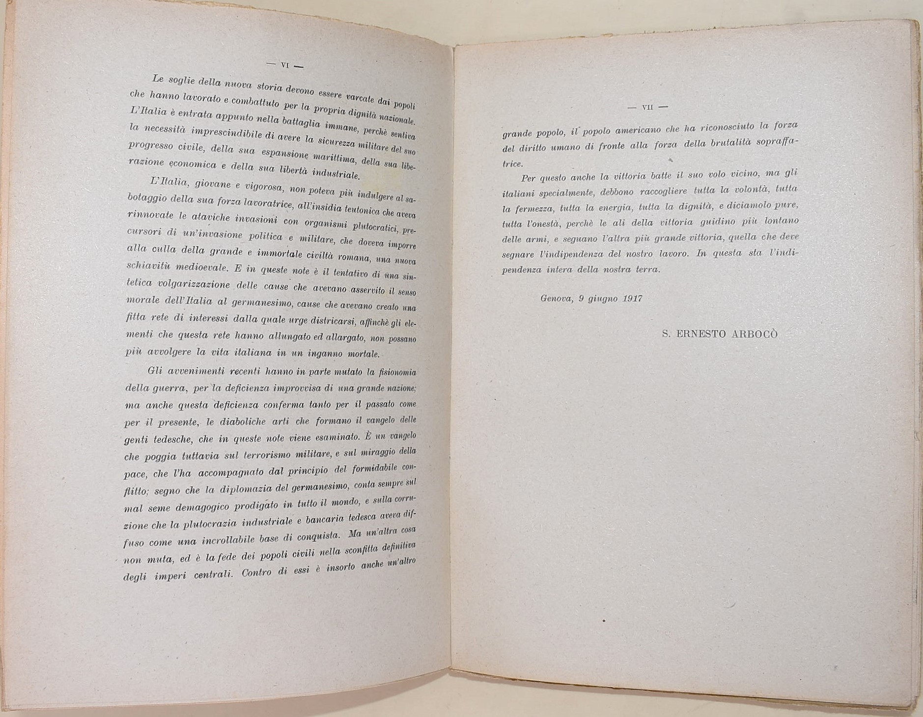Salvatore Ernesto Arbocò, L'Infezione Germanica e Violazioni delle leggi della guerra da parte de...