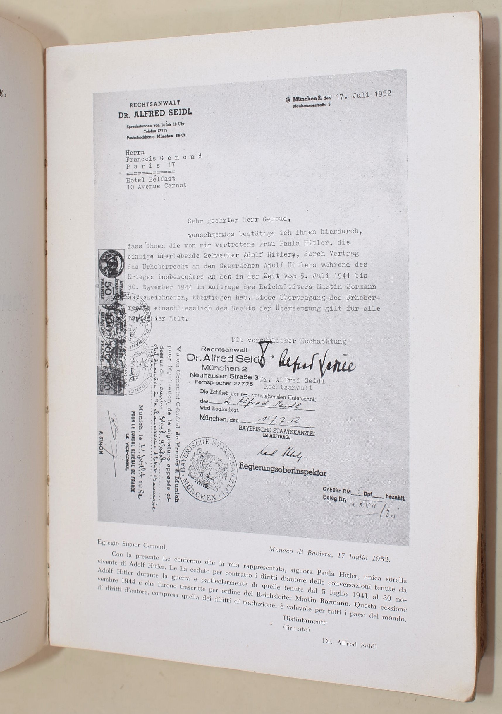 Hitler, Adolf: Conversazioni segrete, 1954 - Testo ordinato e annotato da Martin Bormann