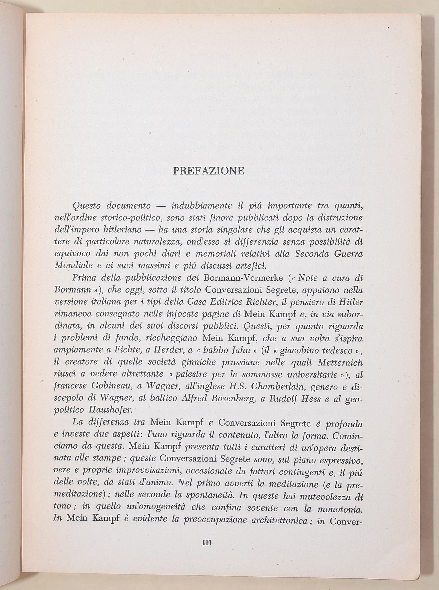 Hitler, Adolf: Conversazioni segrete, 1954 - Testo ordinato e annotato da Martin Bormann