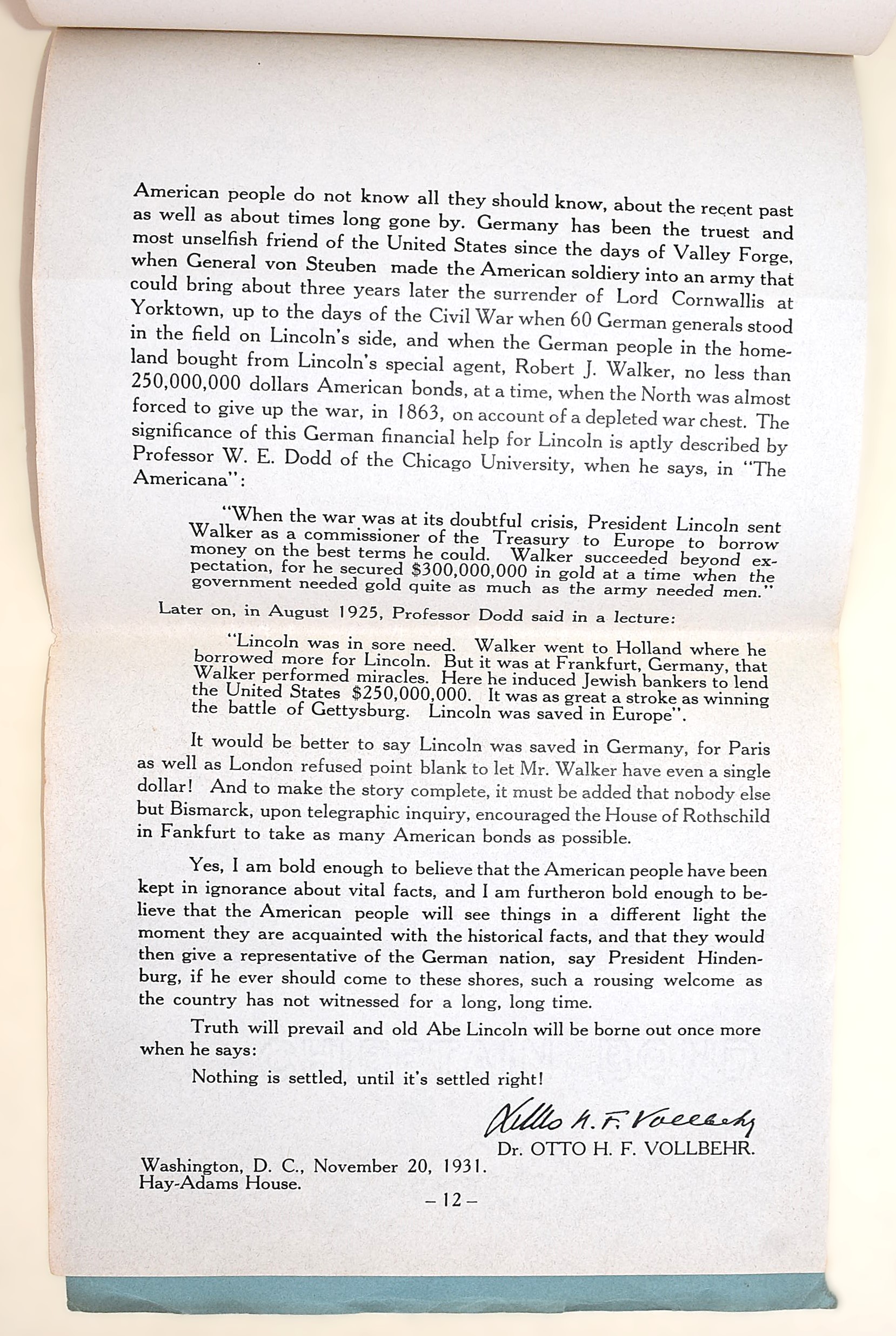 Documenti segreti, Memorandum No. 2, propaganda nazista in inglese
