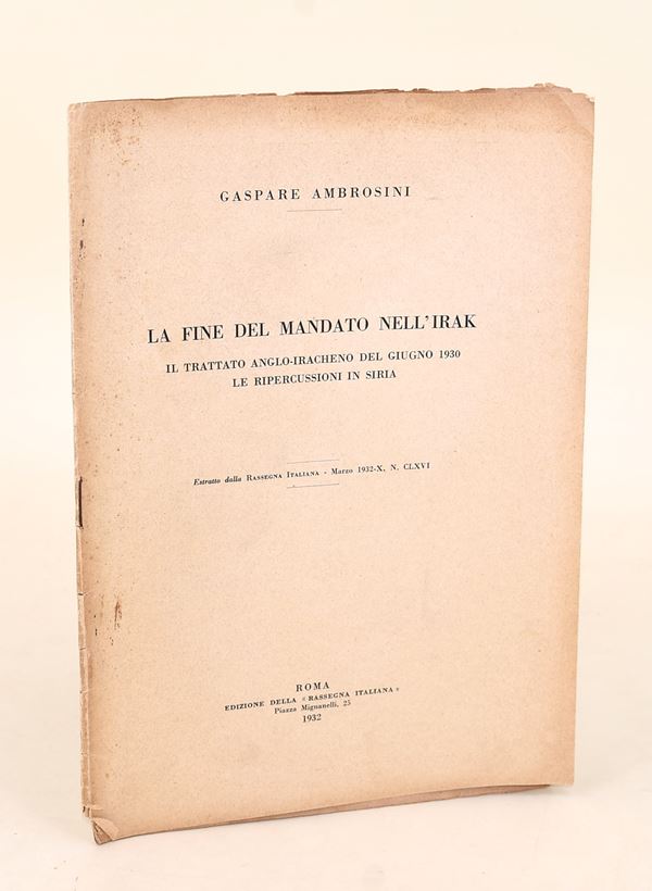 Ambrosini, Gaspare: La fine del mandato nell'Irak (1930)