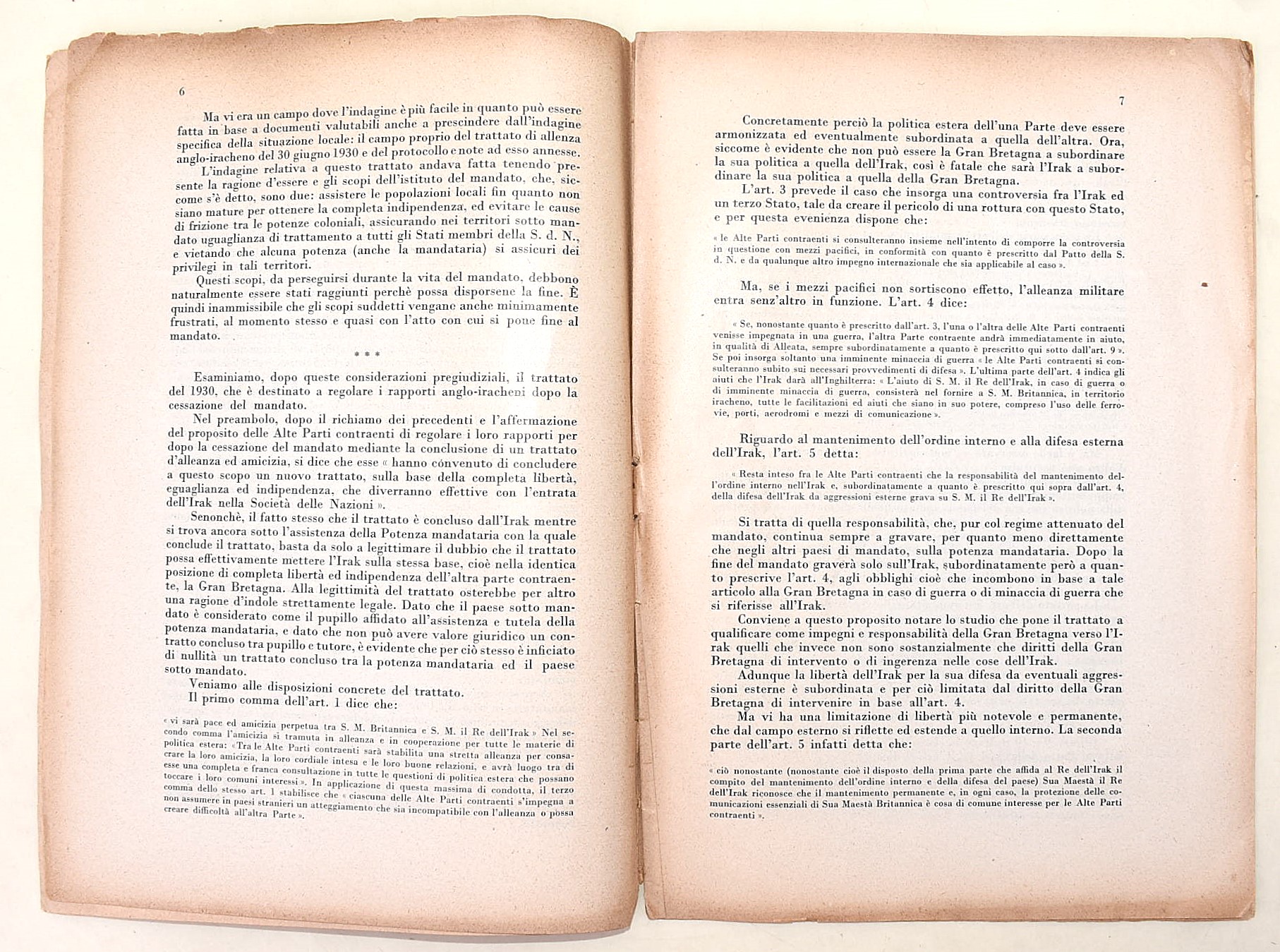 Ambrosini, Gaspare: La fine del mandato nell'Irak (1930)