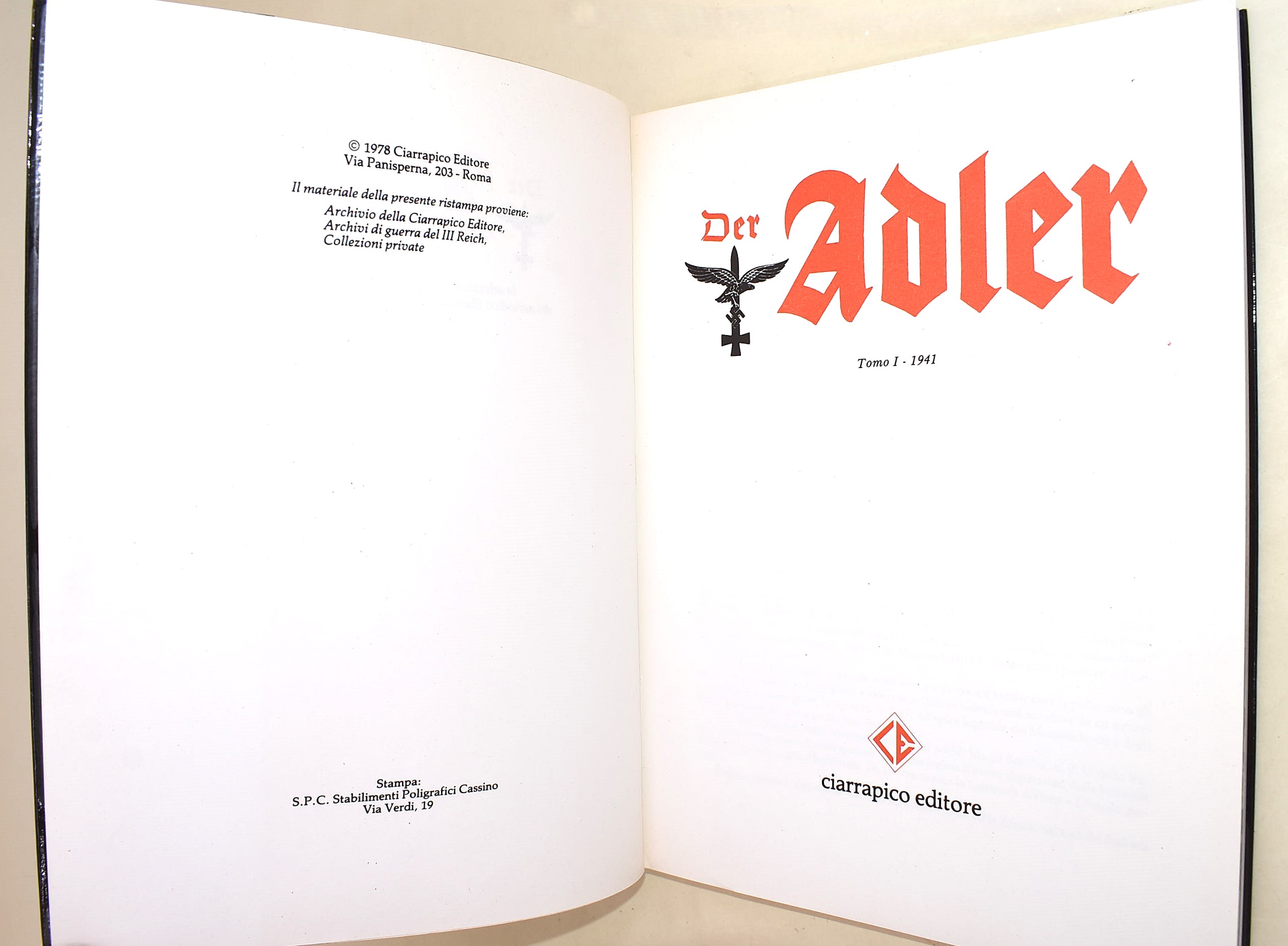 Ciarrapico Editore, Rivista illustrata 'Der Adler', Edizione italo-tedesca in 3 tomi (1941-1943)