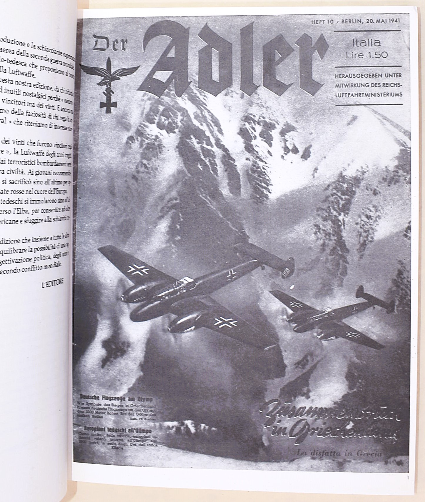 Ciarrapico Editore, Rivista illustrata 'Der Adler', Edizione italo-tedesca in 3 tomi (1941-1943)