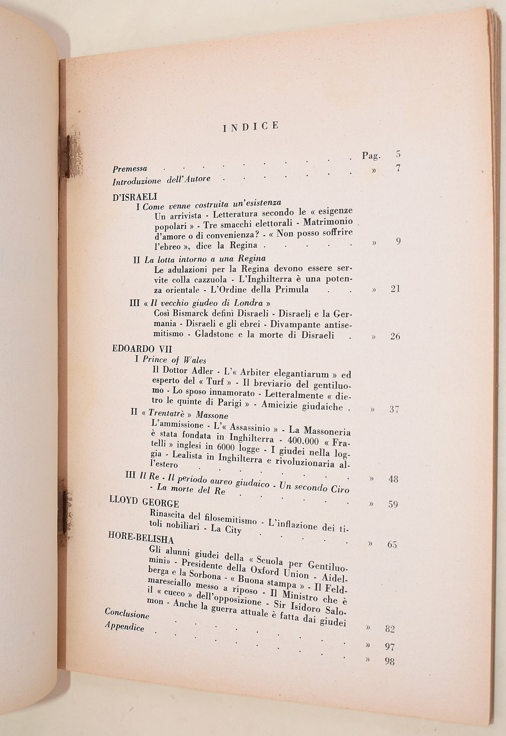 Pavese, Gli idoli d'Israele e Clam, Lord Cohn ossia La penetrazione giudaica nella casta dominant...