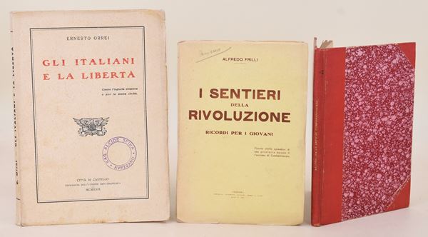 Orrei - Frilli - Baldessi: 2 opuscoli e 1 volume pubblicati durante l'Epoca Fascista