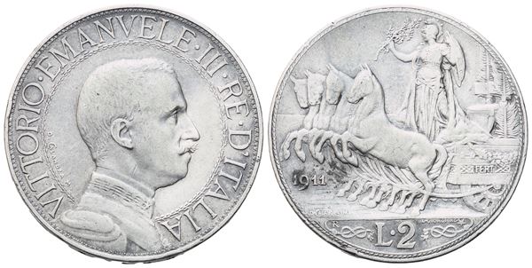 REGNO D'ITALIA. Vittorio Emanuele III (1900-1943). 2 Lire 1911; Ag (10 g; 27 mm)
