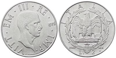 Vittorio Emanuele III, 2 Lire 1942 (Regno d’Italia), moneta da 2 lire