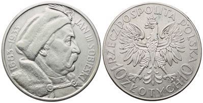Polonia. 10 Zlotych 1933; Ag (21,88 G; 33,5 MM; 12 H). Qspl