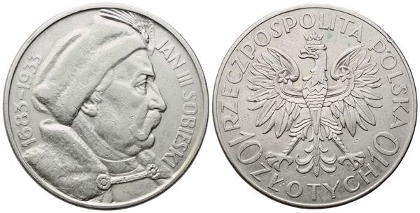 POLONIA. 10 Zlotych 1933; Ag (21,88 g; 33,5 mm; 12 h). qSPL