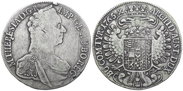 AUSTRIA. HALL. Maria Teresa (1740-1780). Tallero 1765; Ag (27,82 g; 40 mm; 12 h). qBB