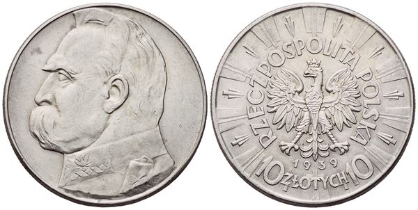 POLONIA. Repubblica (1919-1939). 10 Zlotych 1939; Ag (22,15 g; 33,8 mm; 12 h)