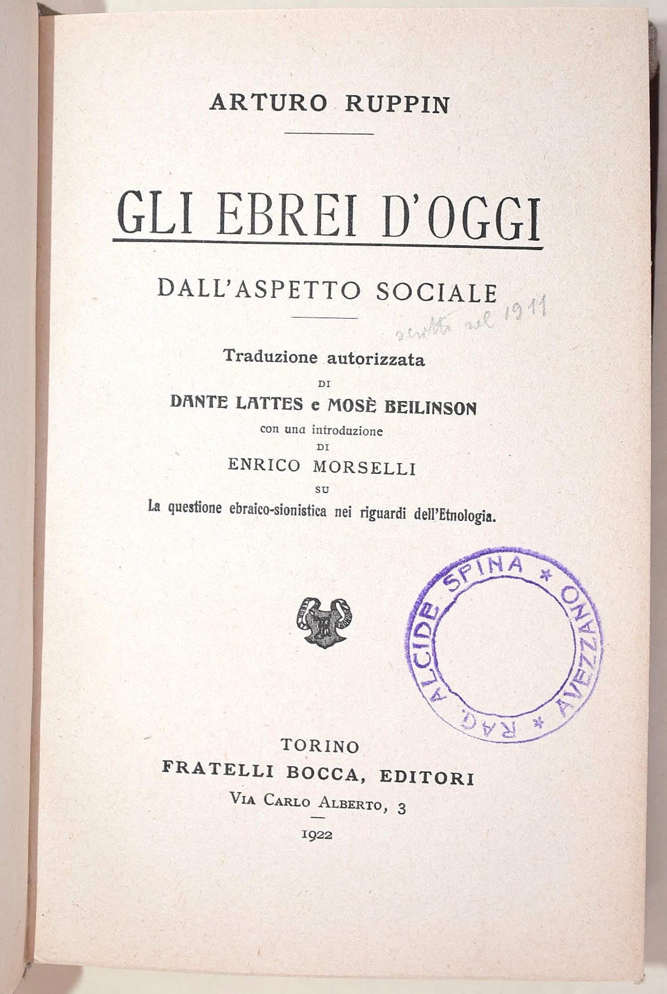 Castelli, Gli Ebrei. Sunto di storia; Loisy, La religione d'Israele; Ruppin, Gli Ebrei d'Oggi