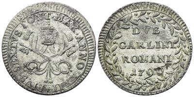 Pio VI, 2 Carlini di Roma (1796, Anno XXII)
