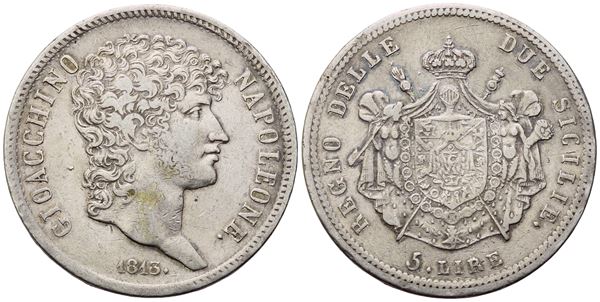 NAPOLI. Regno delle Due Sicilie. Gioacchino Murat (1808-1815). 5 Lire 1813; Ag (24,79 g; 36,9 mm)
