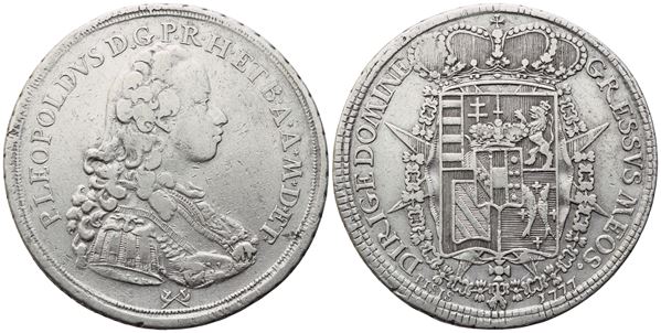 FIRENZE. GRANDUCATO DI TOSCANA. Pietro Leopoldo (1765-1790). Francescone da 10 paoli 1777. Ag (g 27,29; mm 41,1). Mir 379/7. BB