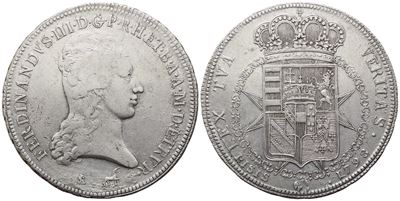 Firenze. Granducato di Toscana. Ferdinando III (1791-1824), Francescone 1798; Ag (27,30 G; 41 MM)...