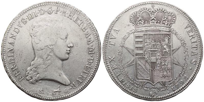 Firenze. Granducato di Toscana. Ferdinando III (1791-1824), Francescone 1798; Ag (27,30 G; 41 MM)...