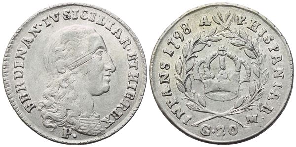 NAPOLI. Regno di Napoli. Ferdinando IV di Borbone (1759-1816). Tarì 1798; Ag (4,58 g; 23,8 mm)
