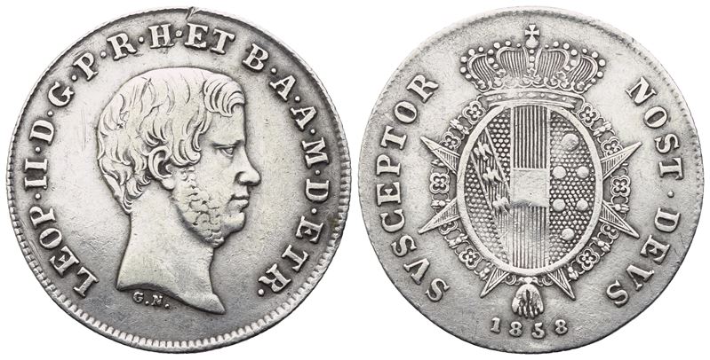Firenze. Granducato di Toscana. Leopoldo II (1824-1859). Paolo 1858; Ag (2,60 G; 23 MM). Bb