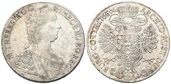 AUSTRIA. Sacro Romano Impero. Maria Teresa (1740-1780). Tallero 1765; Ag (27,88 g; 40,3 mm)