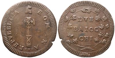 ROMA (Prima Repubblica Romana, 1798-1799), 2 Baiocchi in rame