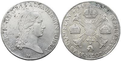 Milano. Francesco II D'asburgo Lorena (1792-1800), Crocione 1794; Ag (29,45 G; 40 MM). Bb+