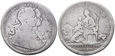 Napoli. Regno di Napoli. Ferdinando IV di Borbone (1759-1799). Piastra 1772 "fecunditas"; Ag (24,...
