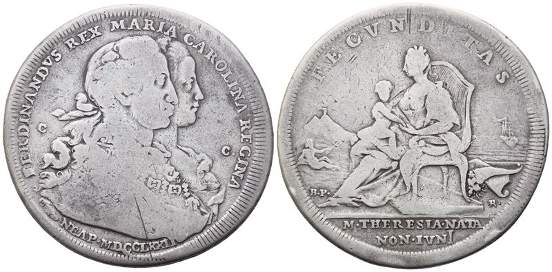 Napoli. Regno di Napoli. Ferdinando IV di Borbone (1759-1799). Piastra 1772 "fecunditas"; Ag (24,...
