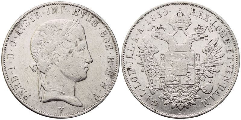 Venezia. Regno Lombardo Veneto. Ferdinando i D'asburgo (1835-1848), Scudo Nuovo da 6 Lire 1839; A...