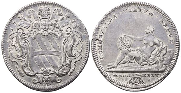 STATO PONTIFICIO. Roma. Clemente XI (1730-1740). Testone 1736; Ag (8,40 g;