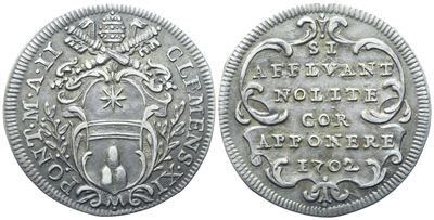 Clemente XI (1700-1721), Giulio 1702 (Anno II), Ag 3,03 g