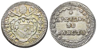 Pio VI, Grosso pontificio, Roma, Anno XIII (1790-1791 circa), argento