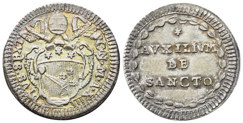 Pio VI, Grosso pontificio, Roma, Anno XIII (1790-1791 circa), argento