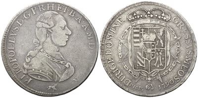 Firenze. Granducato di Toscana. Pietro Leopoldo i (1765-1790), Francescone da 10 Paoli 1790; Ag (...