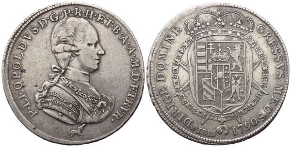 FIRENZE. Granducato di Toscana. Pietro Leopoldo I d'Asburgo Lorena (1765-1790). Francescone 1790; Ag (27,05 g; 40,8 mm)