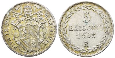 Pio IX, Stato Pontificio, 5 Baiocchi 1865 (Anno XIX)