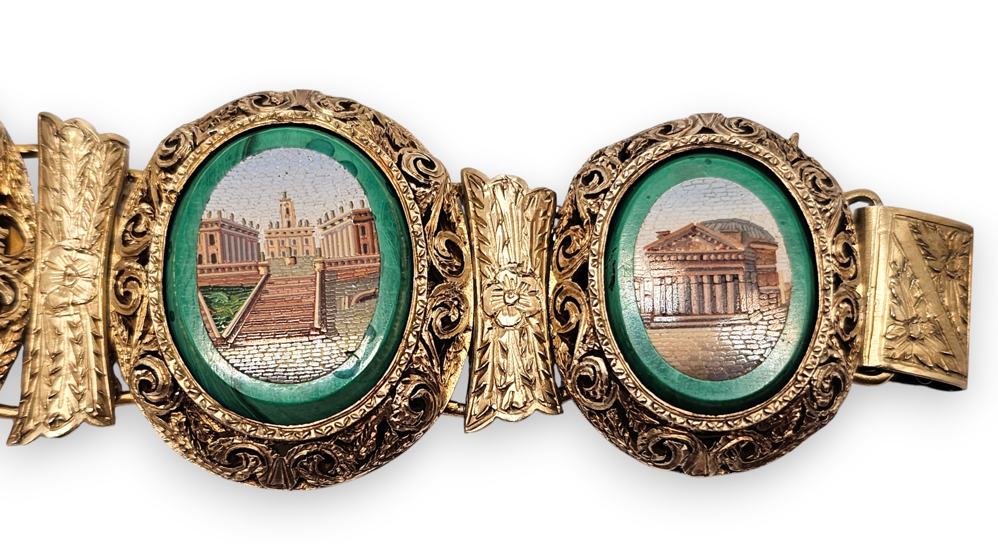 Bracciale, micromosaici in paste vitree e argento dorato (fine XIX secolo)