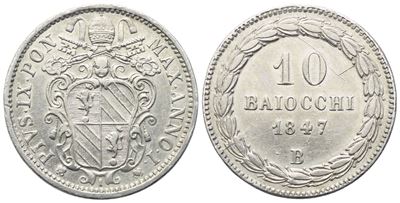 Pio IX, Stato Pontificio. Bologna, 10 Baiocchi 1847 (Anno I), argento