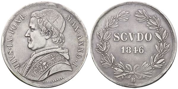 STATO PONTIFICIO. BOLOGNA. Pio IX (1846-1870), Scudo 1846 – Anno I; Ag (26,85 g; 37,4 mm). BB
