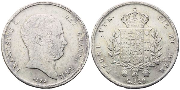 NAPOLI. REGNO DELLE DUE SICILIE. Francesco I di Borbone (1825-1830). Piastra 1825; Ag (27,53 g; 37,2 mm). BB
