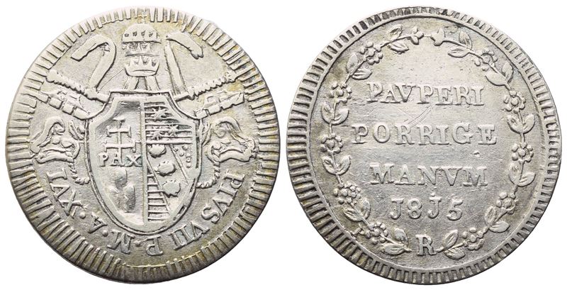 Stato Pontificio, Pio VII, Grosso 1815 (Anno XVI), argento